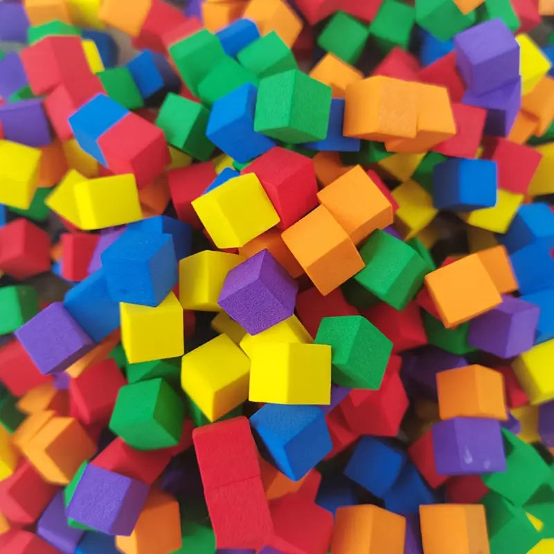 Colorful stacked cube toy blocks