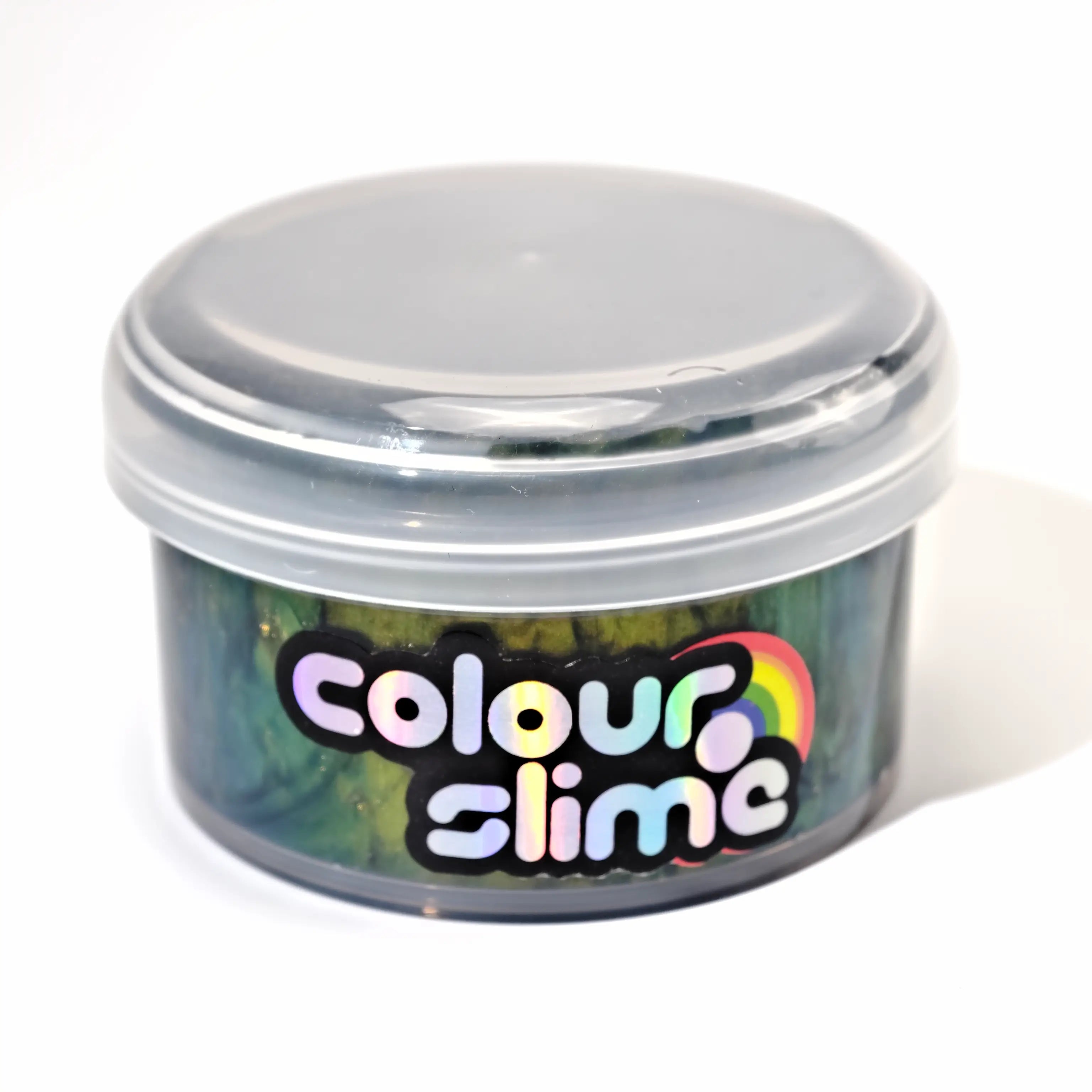 Green Mica Powder Coated Clear Slime Putty Texture