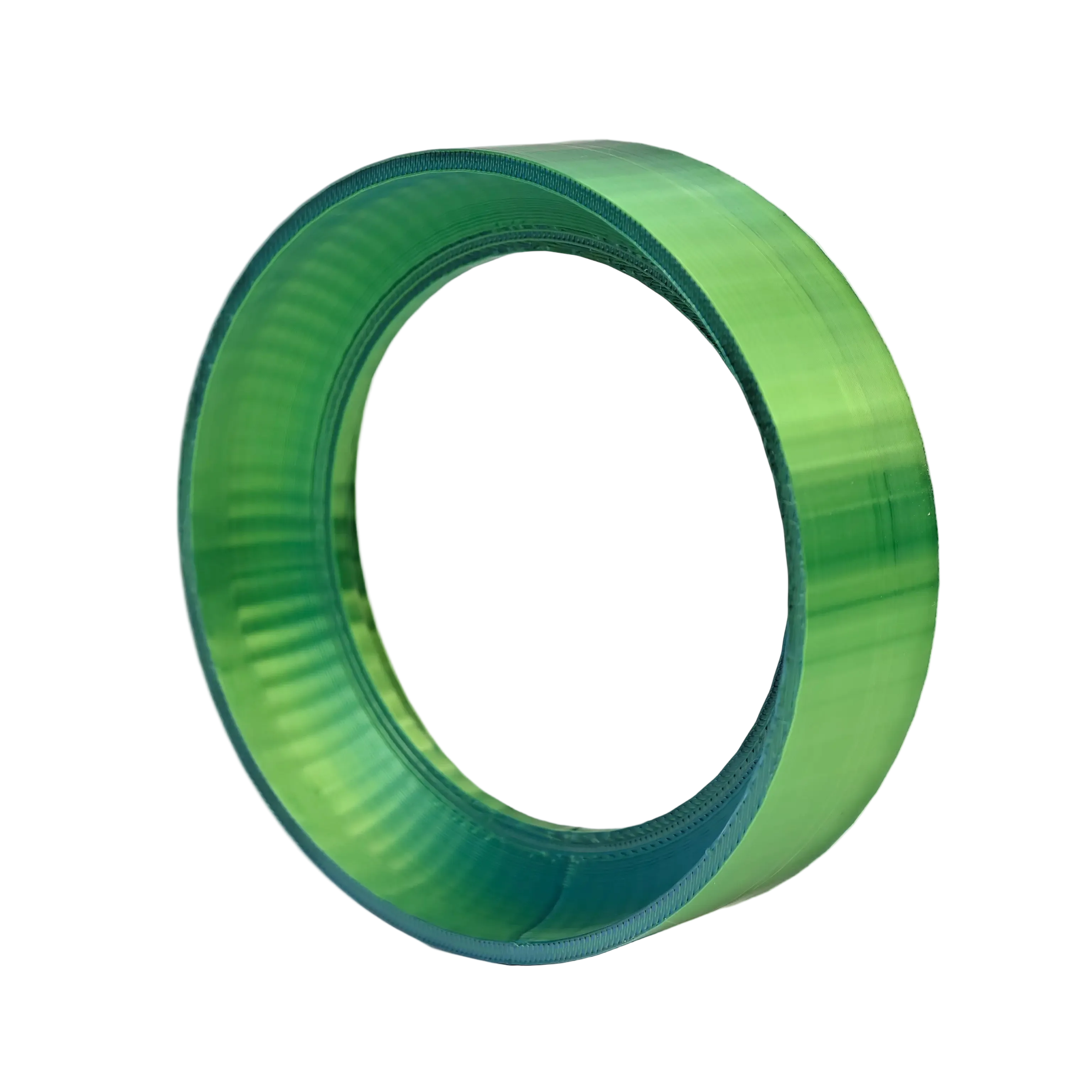 Green roll of tape on a white background